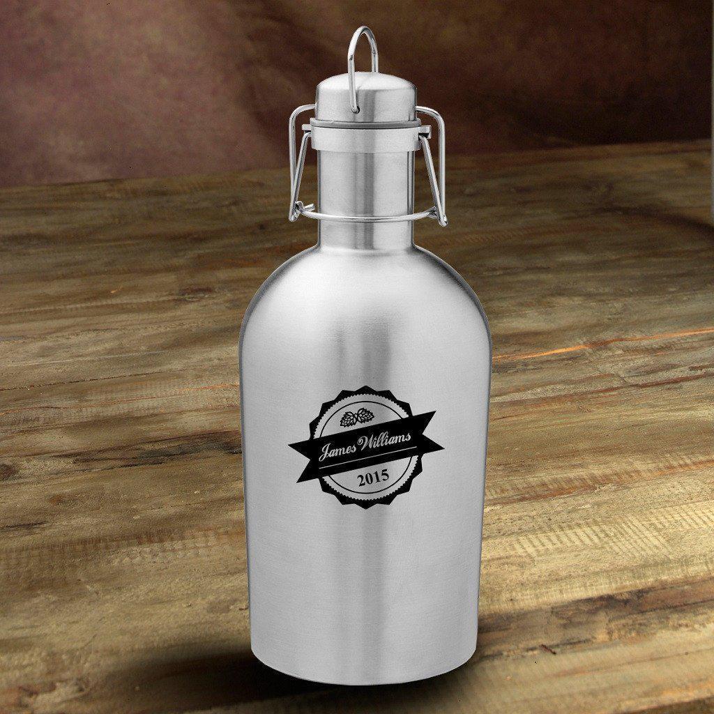 Bottle Top Personalized Stainless Steel Growler-Growler-JDS Marketing-Top Notch Gift Shop