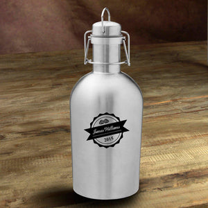 Bottle Top Personalized Stainless Steel Growler-Growler-JDS Marketing-Top Notch Gift Shop