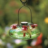 Green Bloom Glass Hummingbird Feeder-Bird Feeder-Parasol Gardens-Top Notch Gift Shop