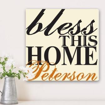 Blessing of the Home Personalized Canvas Print (14" x 14")-Canvas Signs-JDS Marketing-Top Notch Gift Shop