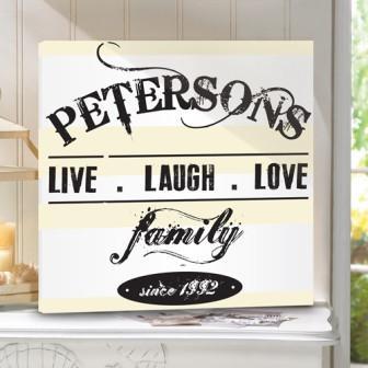 Live.Laugh.Love. Personalized Canvas Print (14" x 14")-Canvas Signs-JDS Marketing-Top Notch Gift Shop