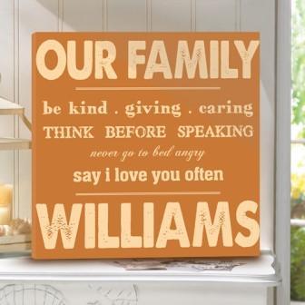 Rules of Our Family Personalized Canvas Print (14" x 14")-Canvas Signs-JDS Marketing-Top Notch Gift Shop