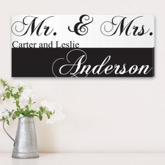 Mr & Mrs Couples Personalized Canvas Print (14"x24")-Canvas Signs-JDS Marketing-Top Notch Gift Shop