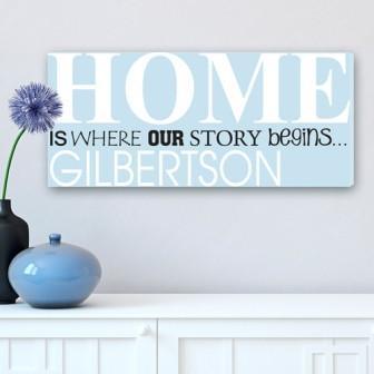 Where Our Story Begins Personalized Canvas Print (8"x18")-Canvas Signs-JDS Marketing-Top Notch Gift Shop