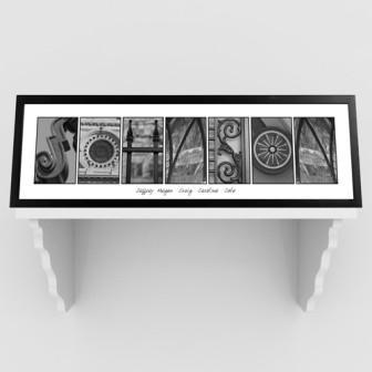 Architectural Elements III B&W Family Name Personalized Print-Wall Art-JDS Marketing-Top Notch Gift Shop