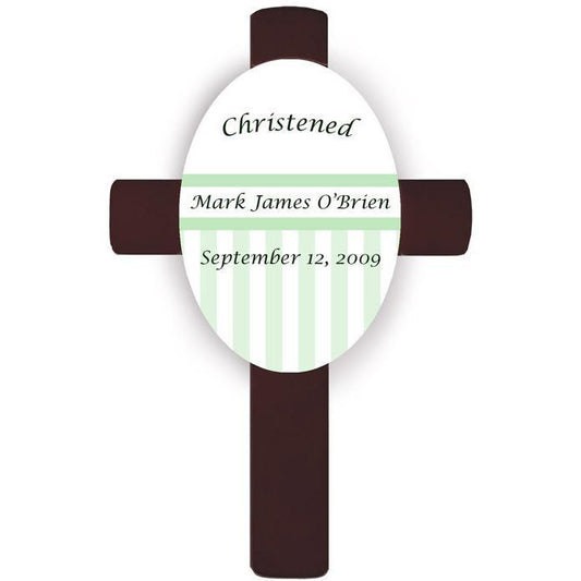 Green Personalized Baptismal Cross-Cross-JDS Marketing-Top Notch Gift Shop