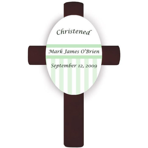 Green Personalized Baptismal Cross-Cross-JDS Marketing-Top Notch Gift Shop