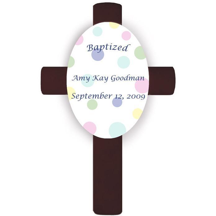 Polka Dot Personalized Baptismal Cross-Cross-JDS Marketing-Top Notch Gift Shop