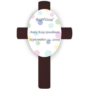 Polka Dot Personalized Baptismal Cross-Cross-JDS Marketing-Top Notch Gift Shop