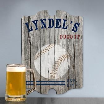 Baseball Vintage Sports Personalized Man Cave Pub & Tavern Sign-Tavern Sign-JDS Marketing-Top Notch Gift Shop