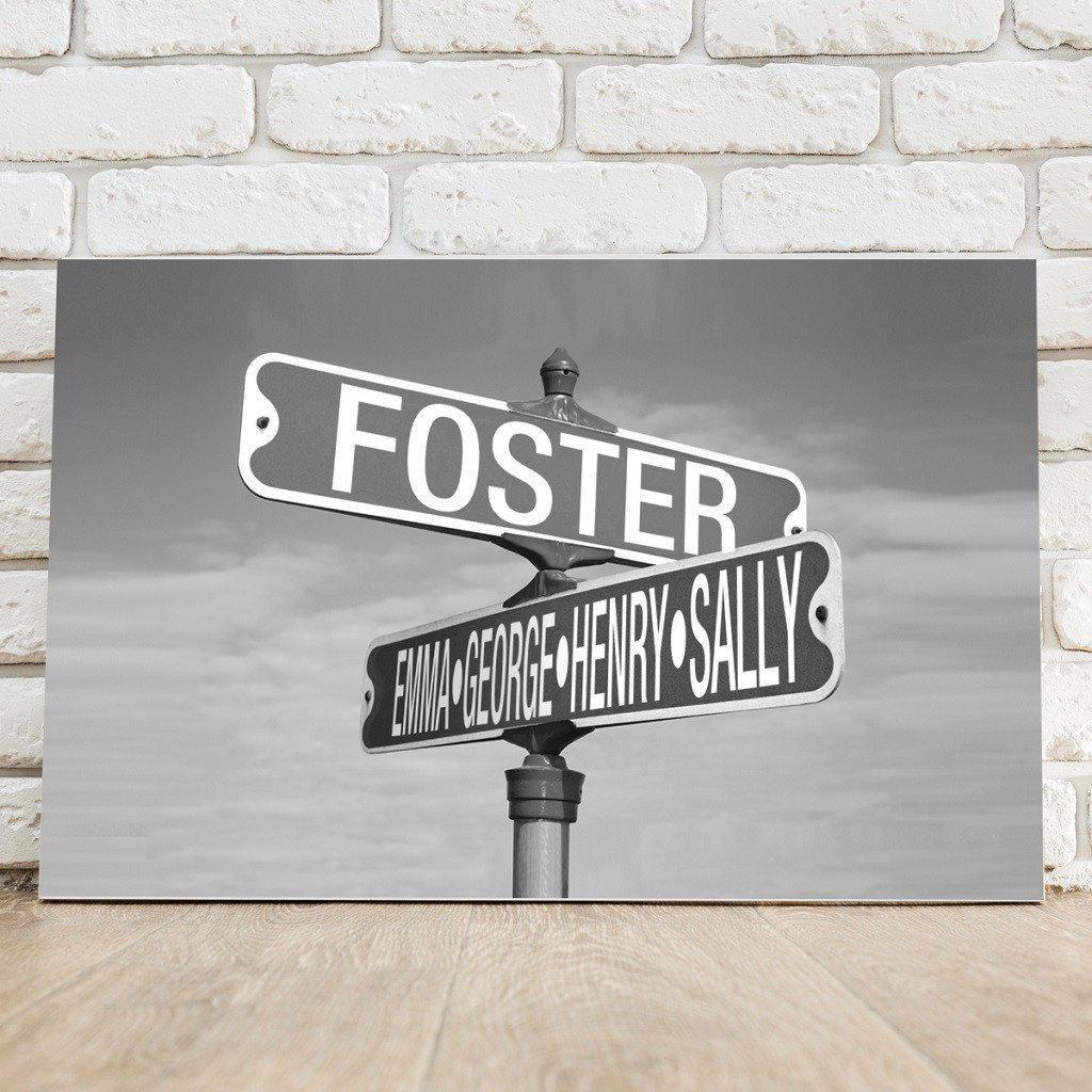 Black and White Street Sign Personalized Canvas-Canvas Signs-JDS Marketing-Top Notch Gift Shop