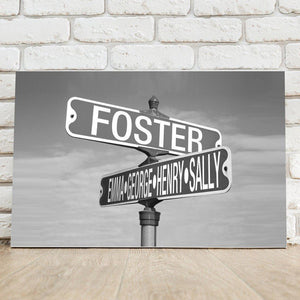 Black and White Street Sign Personalized Canvas-Canvas Signs-JDS Marketing-Top Notch Gift Shop