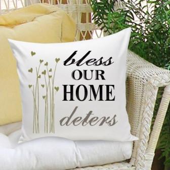 Bless Our Home Family Name Personalized Throw Pillow-Pillow-JDS Marketing-Top Notch Gift Shop