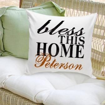 Bless This House Family Name Personalized Throw Pillow-Pillow-JDS Marketing-Top Notch Gift Shop