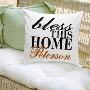 Bless This House Family Name Personalized Throw Pillow-Pillow-JDS Marketing-Top Notch Gift Shop