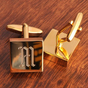 Brass Square Personalized Traditional Cufflinks-Cufflinks-JDS Marketing-Top Notch Gift Shop