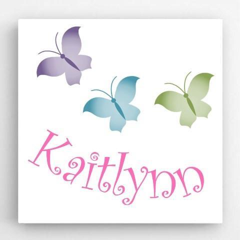 Butterflies Kids Personalized Canvas Sign-Canvas Signs-JDS Marketing-Top Notch Gift Shop