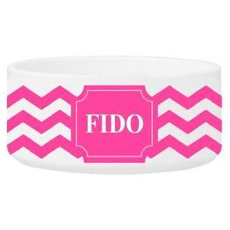 Cheerful Chevron Personalized Colorful Classic Small Dog Bowl-Dog Bowl-JDS Marketing-Top Notch Gift Shop