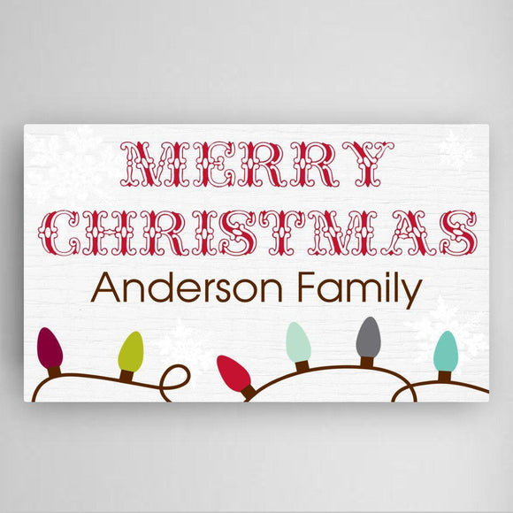 Christmas Lights Personalized Canvas Sign-Canvas Signs-JDS Marketing-Top Notch Gift Shop