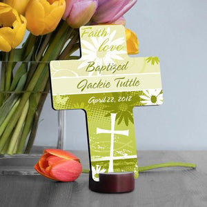 Faith and Flowers Personalized Baptismal Cross-Cross-JDS Marketing-Top Notch Gift Shop