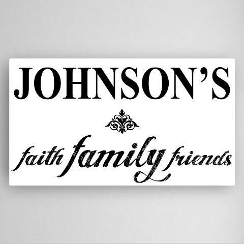 Faith, Family and Friends Personalized Canvas Sign-Canvas Signs-JDS Marketing-Top Notch Gift Shop