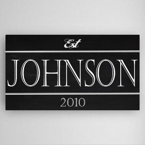 Family Modern Block Chalkboard Personalized Canvas Sign-Canvas Signs-JDS Marketing-Top Notch Gift Shop