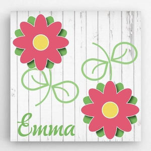 Flowers Kids Personalized Canvas Sign-Canvas Signs-JDS Marketing-Top Notch Gift Shop