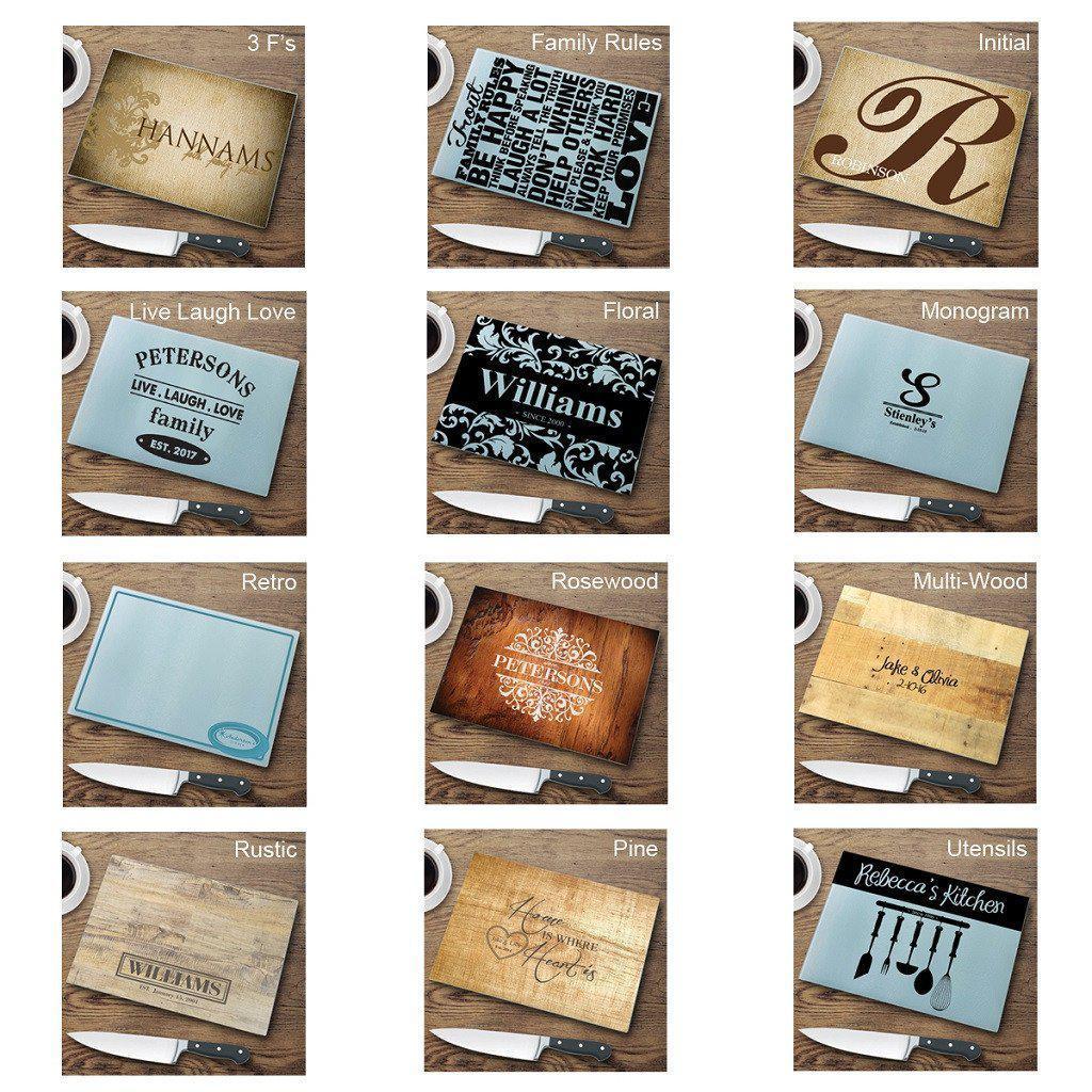 Mr. & Mrs. Personalized Glass Cutting Board-Cutting Board-JDS Marketing-Top Notch Gift Shop