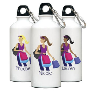 Go Girl Personalized Shopper Water Bottle-Water Bottle-JDS Marketing-Top Notch Gift Shop