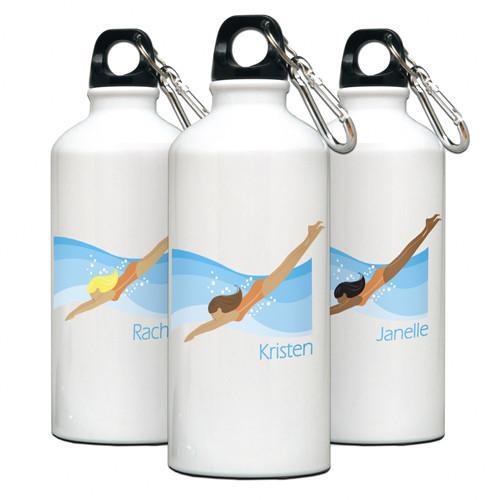 Go Girl Personalized Swimming Water Bottle-Water Bottle-JDS Marketing-Top Notch Gift Shop