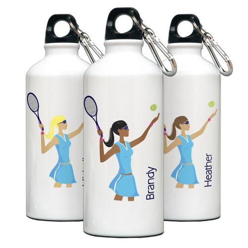 Go Girl Personalized Tennis Water Bottle-Water Bottle-JDS Marketing-Top Notch Gift Shop