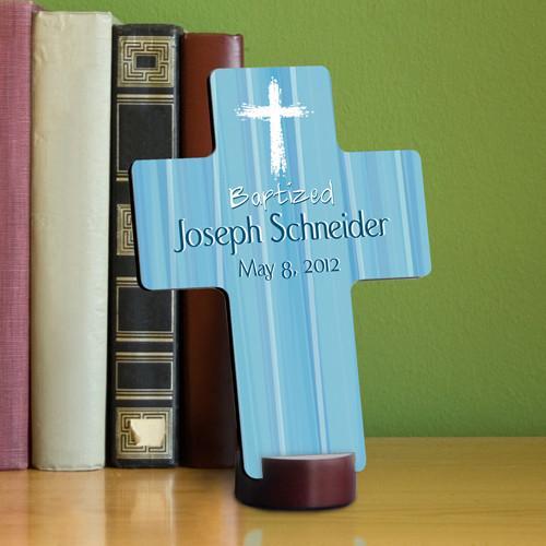 Hear My Prayer Blue Personalized Baptismal Cross-Cross-JDS Marketing-Top Notch Gift Shop