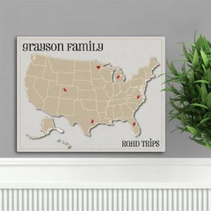 Heart at Home Family Travel Map Personalized Canvas Print-Canvas Signs-JDS Marketing-Top Notch Gift Shop