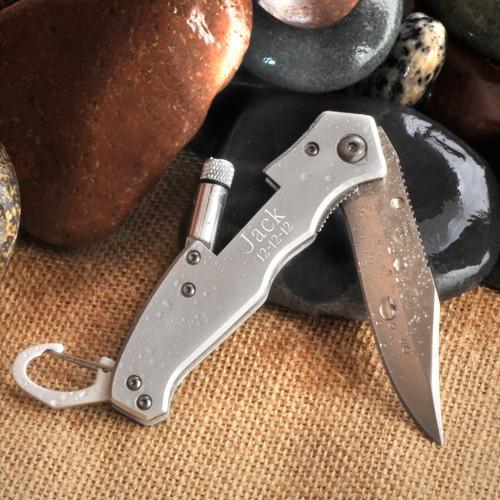 Klondike Personalized Folding Lockback Knife with Flashlight-Pocket Tool-JDS Marketing-Top Notch Gift Shop