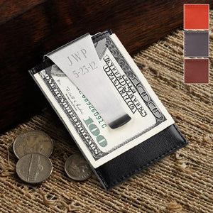 Leather Money Clip/Card Holder - Personalized-Money Clip-JDS Marketing-Top Notch Gift Shop