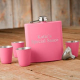 Matte Pink Flask & Shot Glass Personalized Gift Box Set-Flask-JDS Marketing-Top Notch Gift Shop