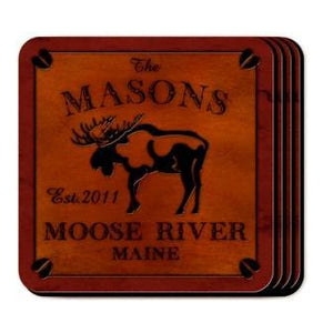 Moose Personalized 5 Piece Coaster Set-Coasters-JDS Marketing-Top Notch Gift Shop