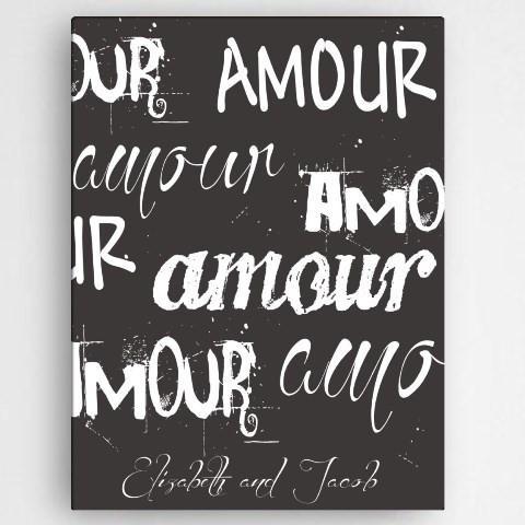 Our Amour Love & Romance Personalized Canvas Sign-Canvas Signs-JDS Marketing-Top Notch Gift Shop