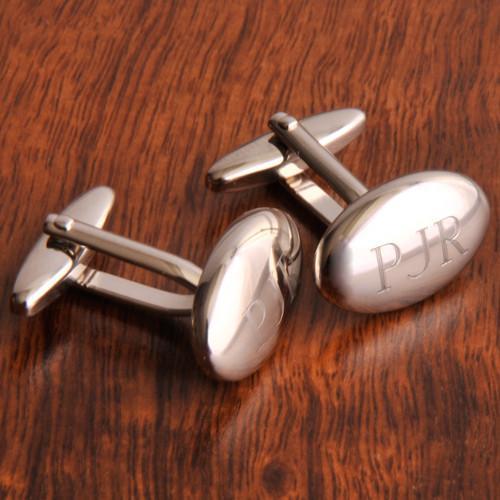 Oval High Polished Personalized Cufflinks-Cufflinks-JDS Marketing-Top Notch Gift Shop