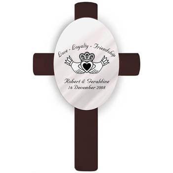 Oval Personalized Wedding Cross - Claddagh-Cross-JDS Marketing-Top Notch Gift Shop