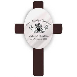 Oval Personalized Wedding Cross - Claddagh-Cross-JDS Marketing-Top Notch Gift Shop