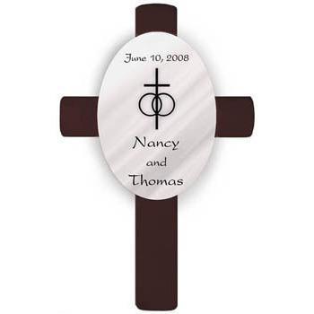 Oval Personalized Wedding Cross - Classic-Cross-JDS Marketing-Top Notch Gift Shop