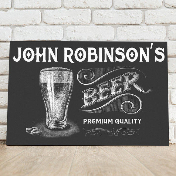 Premium Beer Personalized Canvas Sign-Canvas Signs-JDS Marketing-Top Notch Gift Shop