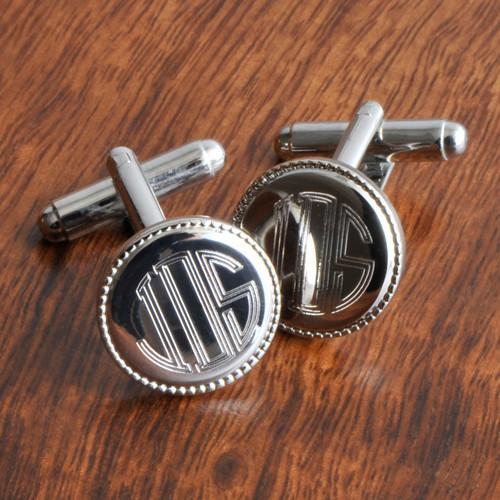 Silver Plated Personalized Cufflinks-Cufflinks-JDS Marketing-Top Notch Gift Shop