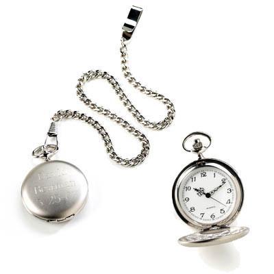 Brushed Silver Pocket Watch - Personalized-Watch-JDS Marketing-Top Notch Gift Shop
