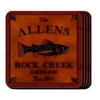 Trout Personalized 5 Piece Coaster Set-Coasters-JDS Marketing-Top Notch Gift Shop