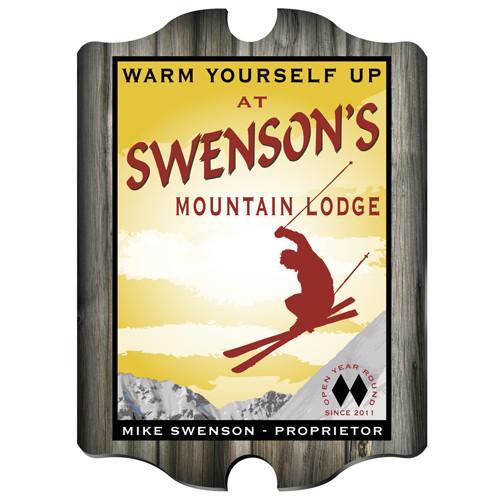 Ski Lodge Personalized Vintage Style Tavern Sign-Tavern Sign-JDS Marketing-Top Notch Gift Shop