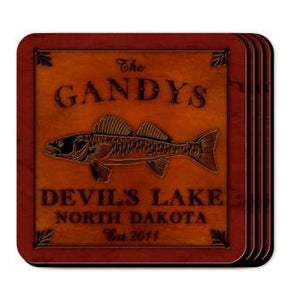 Walleye Personalized 5 Piece Coaster Set-Coasters-JDS Marketing-Top Notch Gift Shop