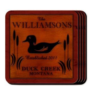 Wood Duck Personalized 5 Piece Coaster Set-Coasters-JDS Marketing-Top Notch Gift Shop