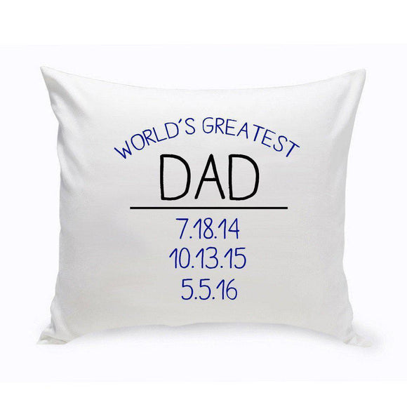 World's Greatest Dad Personalized Throw Pillow-Pillow-JDS Marketing-Top Notch Gift Shop